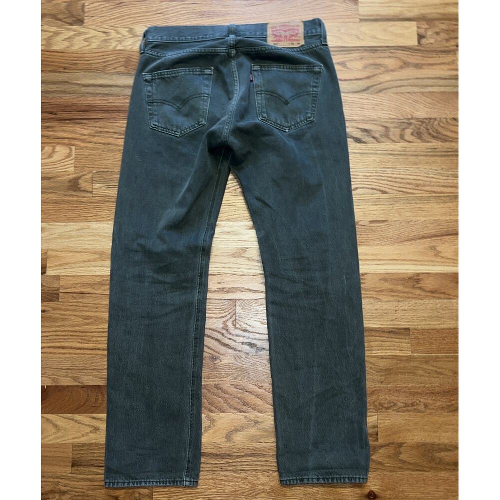 Vintage Levi’s Jeans 30x30 Green 501 Button Fly Straight Denim Pants USA 90s - Picture 3 of 14